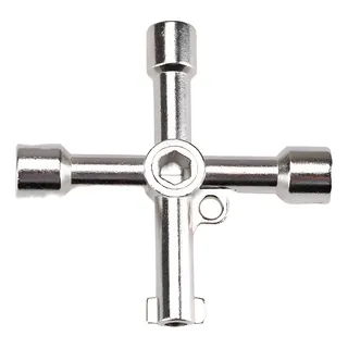 Llave De Utilidad Multifuncional 4 Puntas Para Abrir Tableros (Gris)